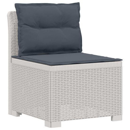 Canapé de jardin 1 place avec coussins look rotin pp blanc