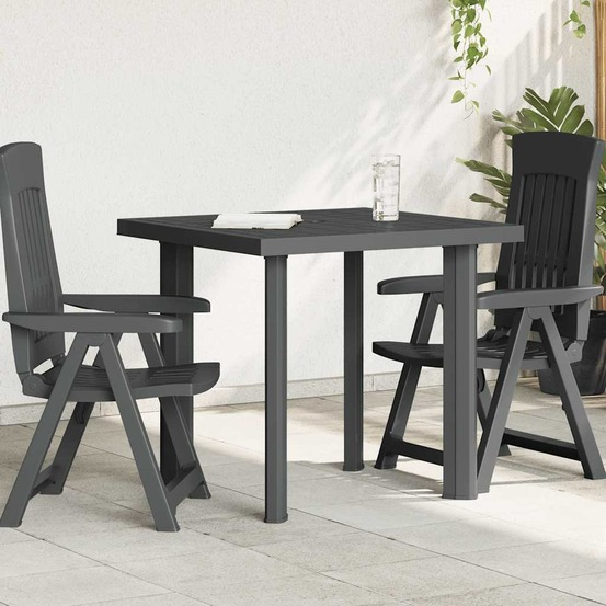Table de jardin anthracite 80x75x72 cm plastique