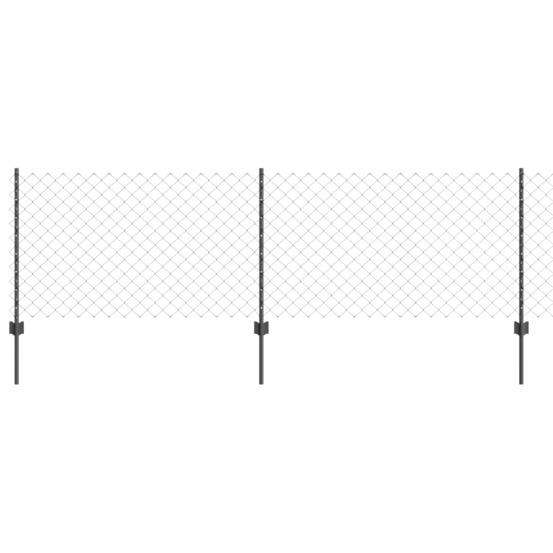 Clôture avec poteau gris 0,8 x 10 m acier et pvc