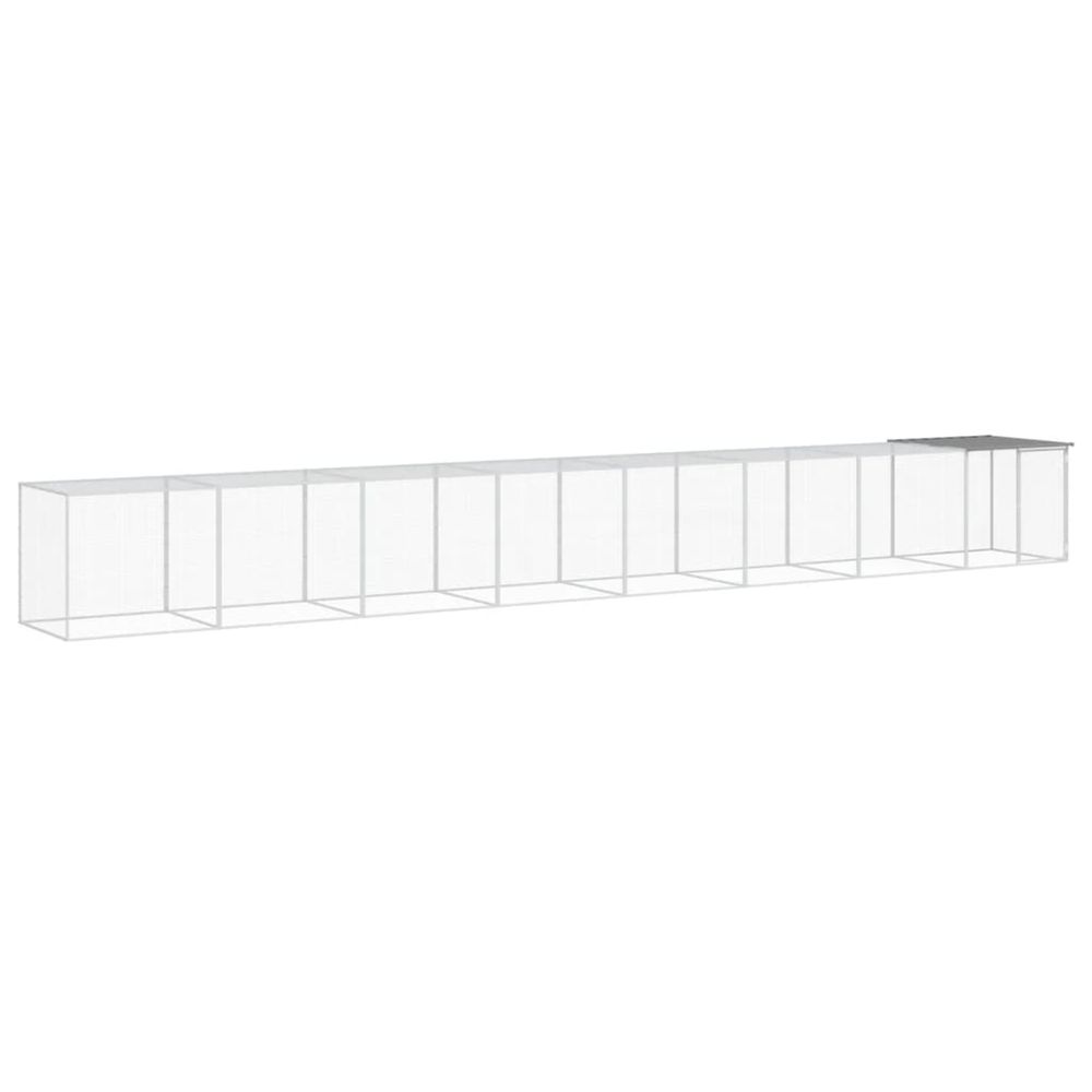 Poulailler avec toit gris clair 803x98x90 cm acier galvanisé