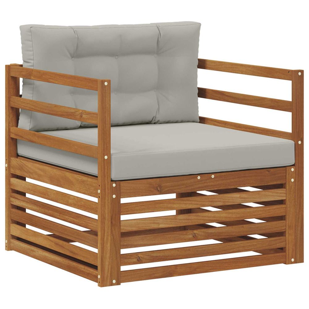 Canapé d’extérieur bois d'acacia massif et polyester