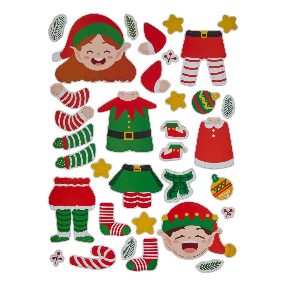 Aimants de noël lutins 27 x 20 cm
