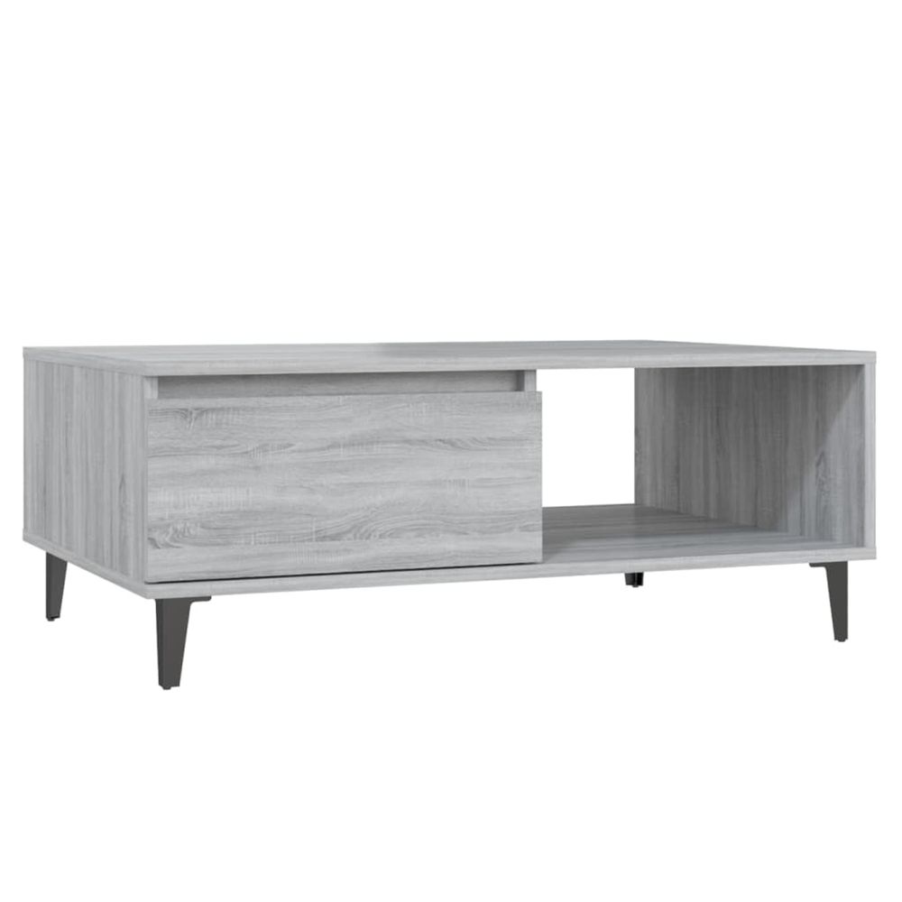 Table basse sonoma gris 90x60x35 cm bois d'ingénierie
