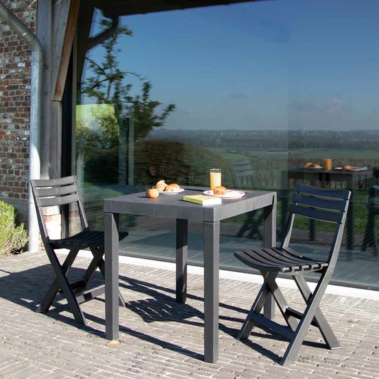 Ensemble de balcon en résine recyclé anthracite club