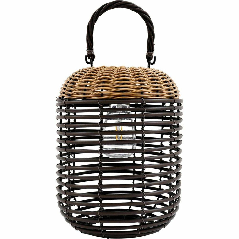 Lanterne en résine tressée recharge solaire 21 x 27 cm