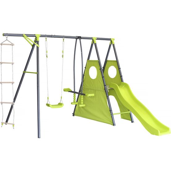 Portique de jeu métal avec toboggan