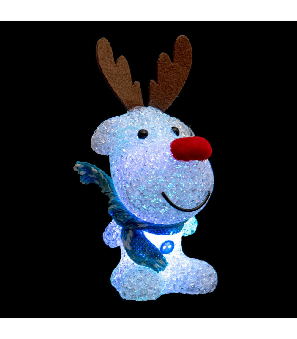 Déco de noël lumineuse animal led à variation de couleurs h 16 cm