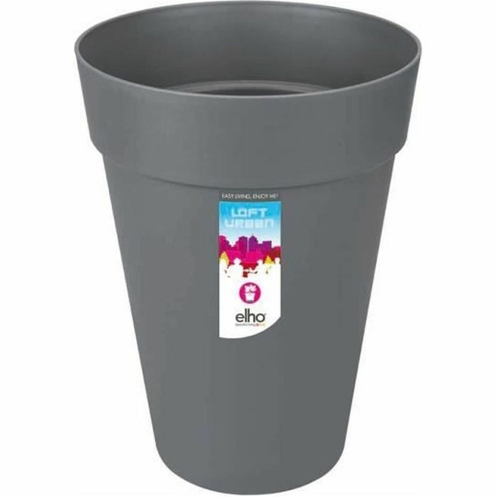 Pot de fleur plastique rond loft urban gris anthracite ø 34 x 45,6 cm 23 l