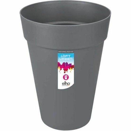Pot de fleur plastique rond loft urban gris anthracite ø 34 x 45,6 cm 23 l