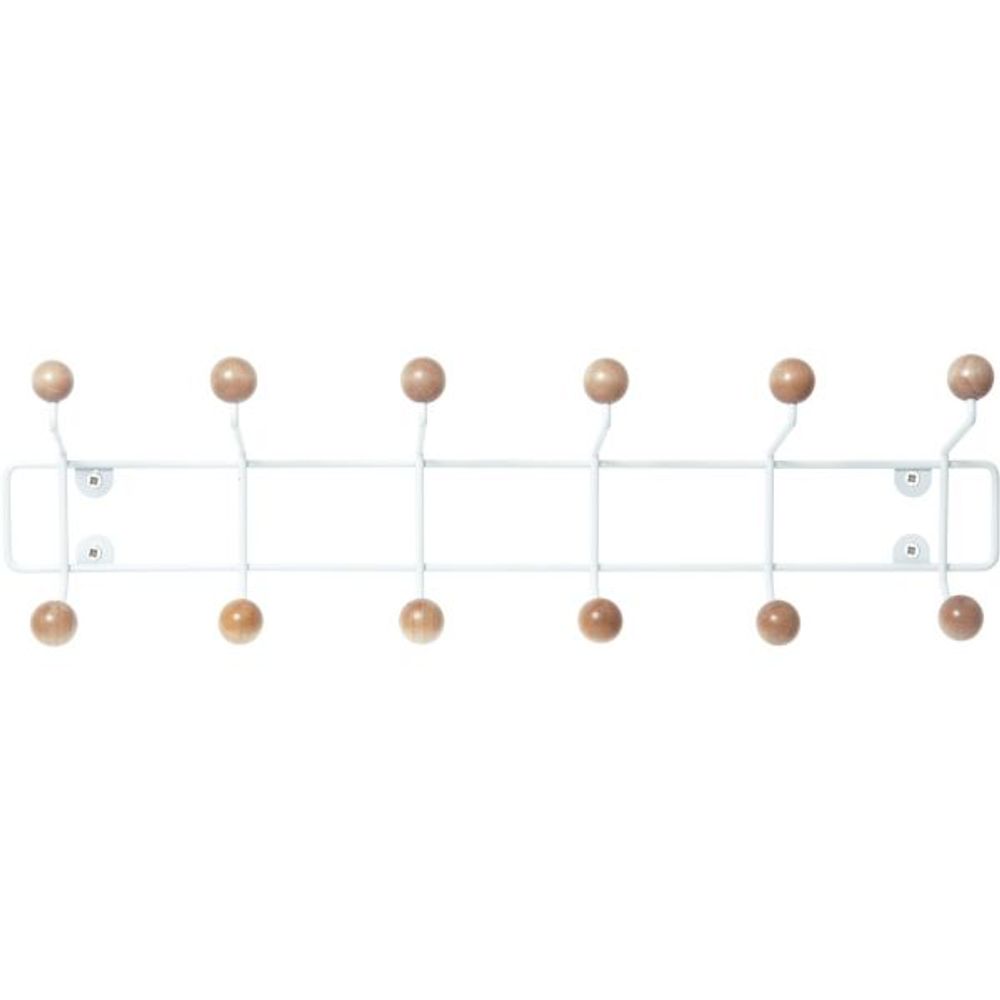 Patère 12 crochets en bois saturnus blanc et bois clair