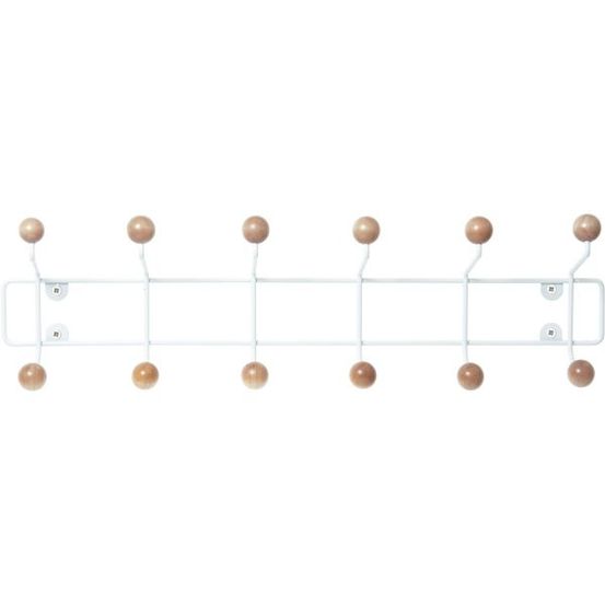 Patère 12 crochets en bois saturnus blanc et bois clair