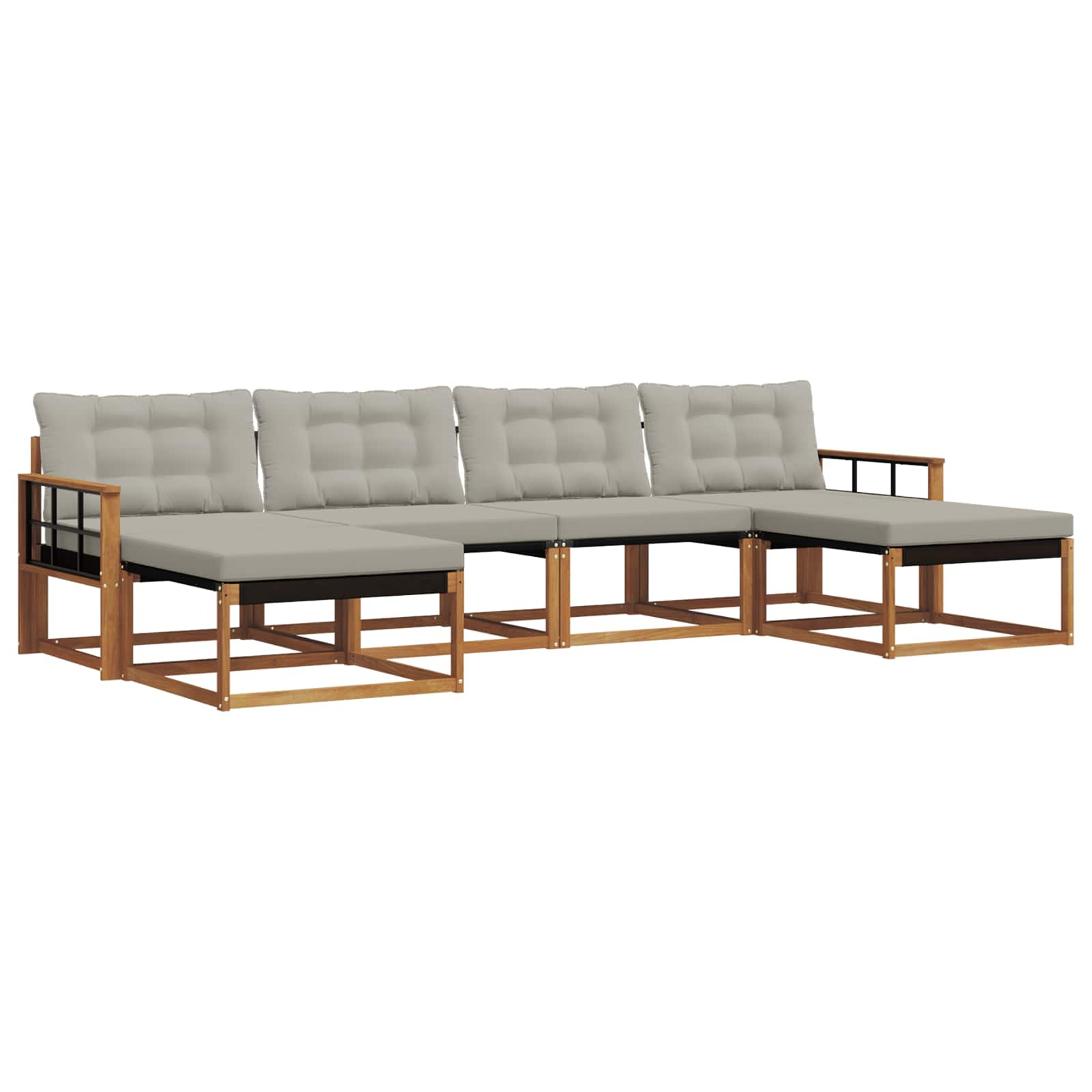 Ensemble de canapés d'extérieur 6 pcs gris naturel et clair