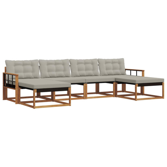 Ensemble de canapés d'extérieur 6 pcs gris naturel et clair