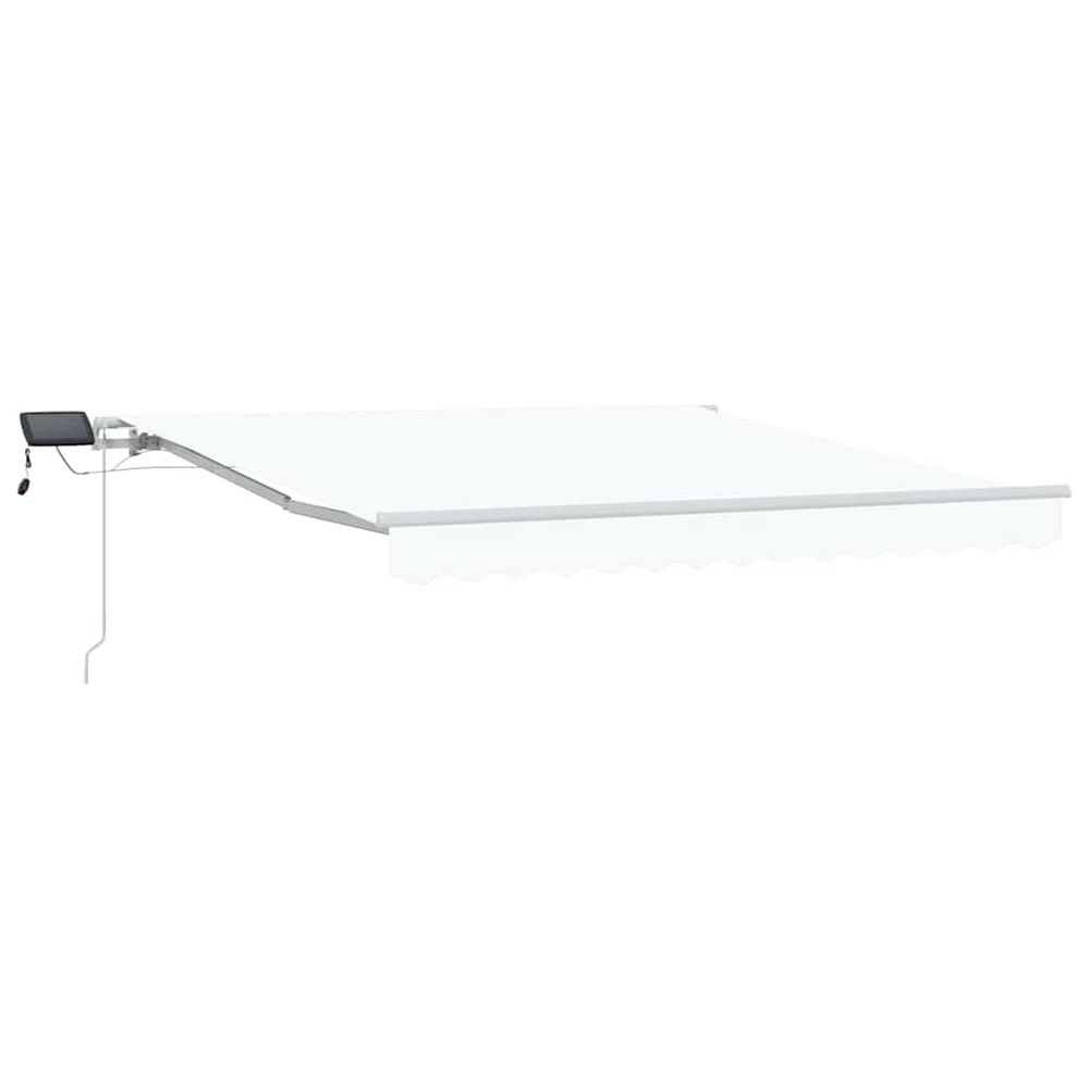 Auvent rétractable blanc 350 x 250 cm tissu et aluminium