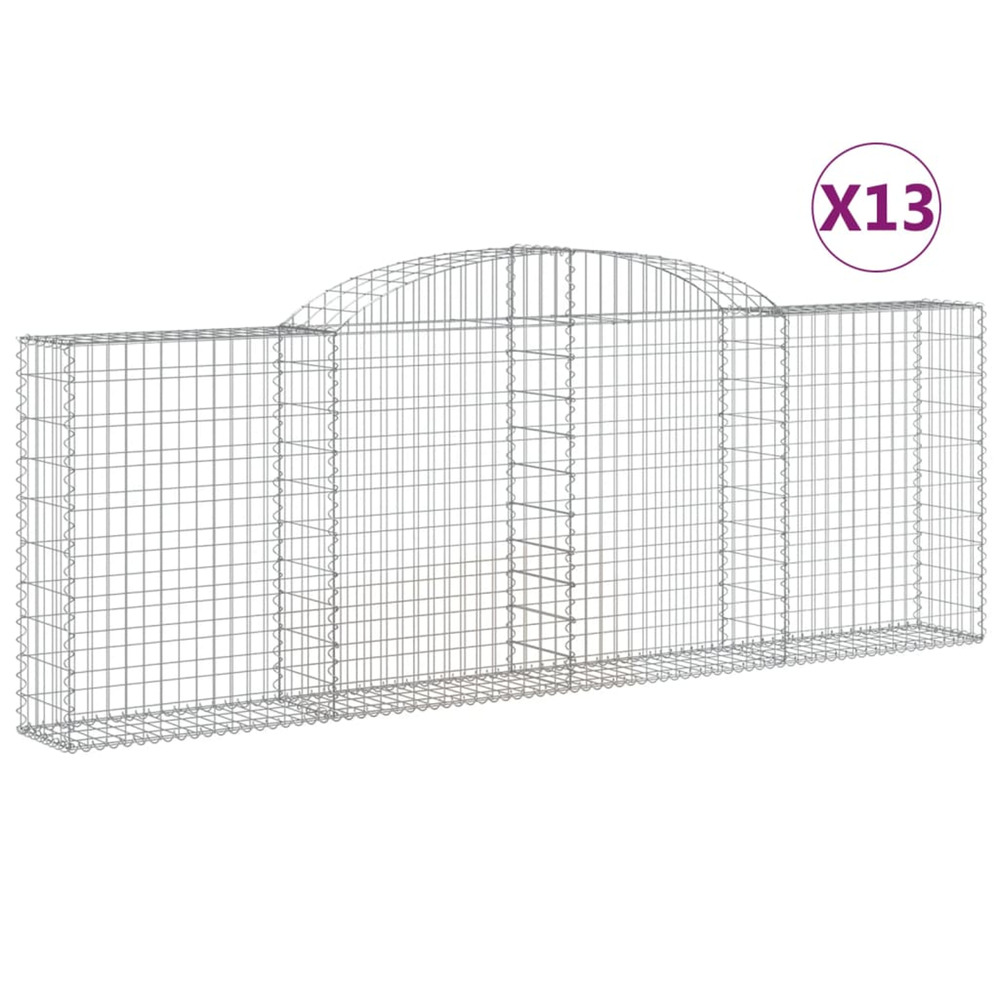 Paniers à gabions arqués 13 pcs 300x30x100/120 cm fer galvanisé