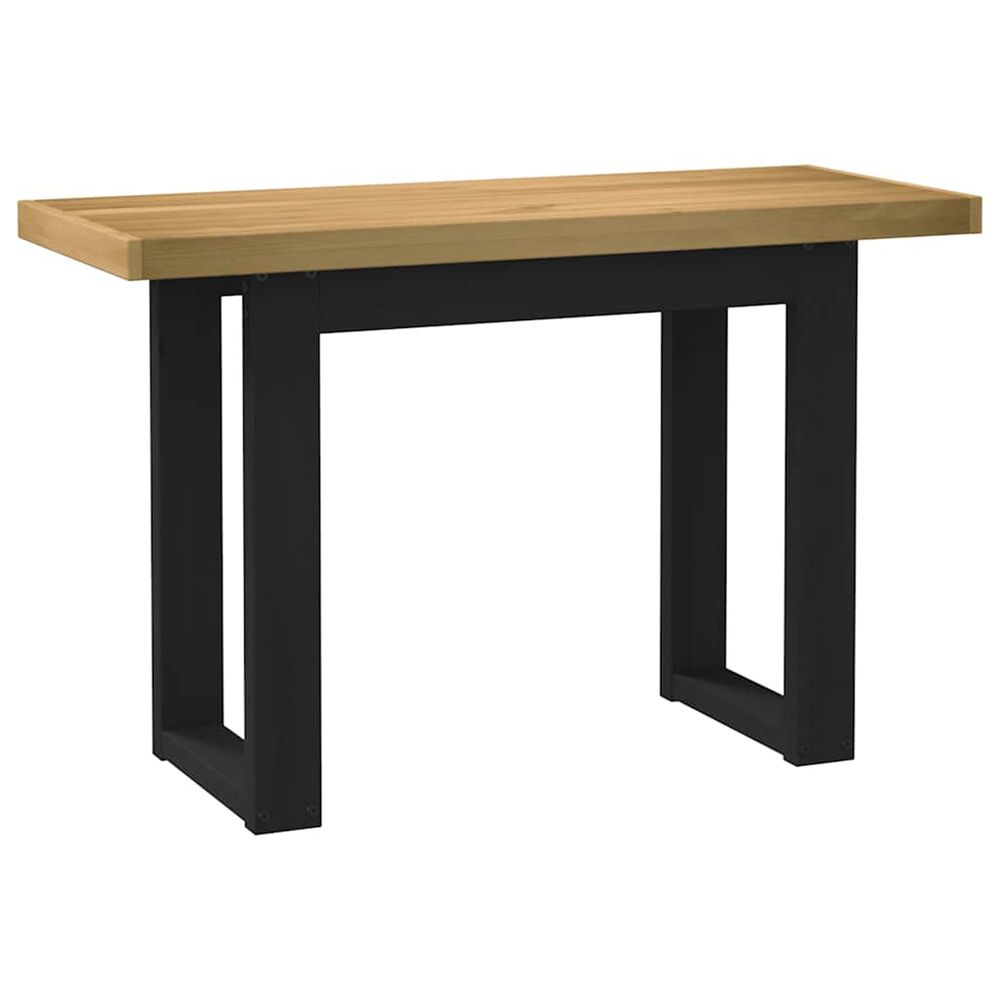 Bureau noain pieds en forme de u 120x50x75 cm bois massif pin
