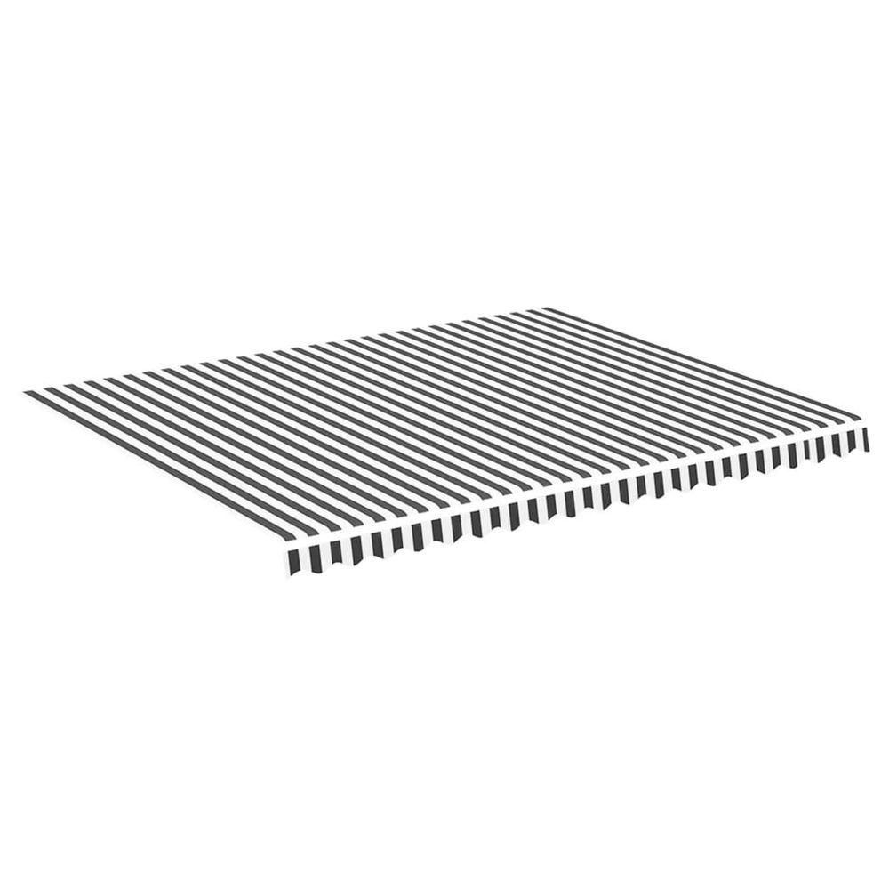 Tissu de remplacement pour auvent anthracite et blanc 450x350 cm polyester