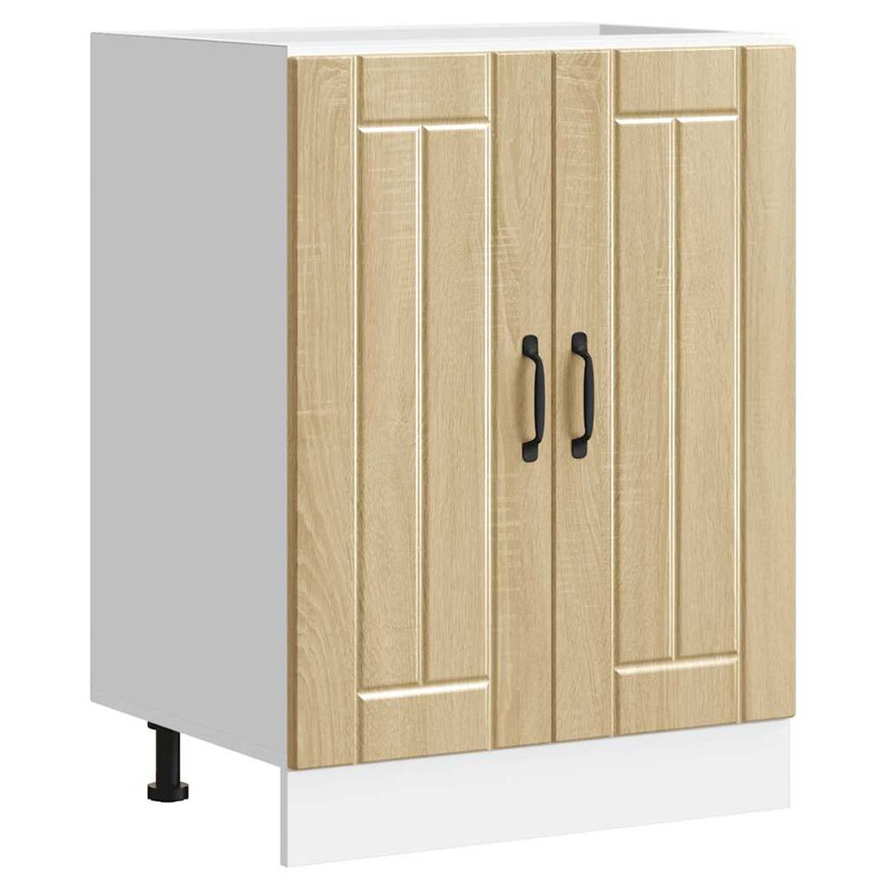 Meuble de base de lavabo lucca chêne sonoma bois d'ingénierie