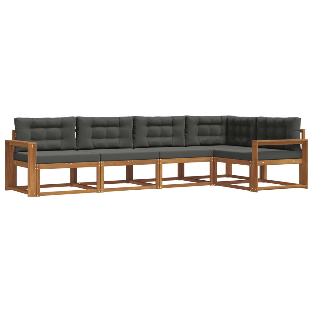 Ensemble de canapés d'extérieur 5 pcs naturel et anthracite