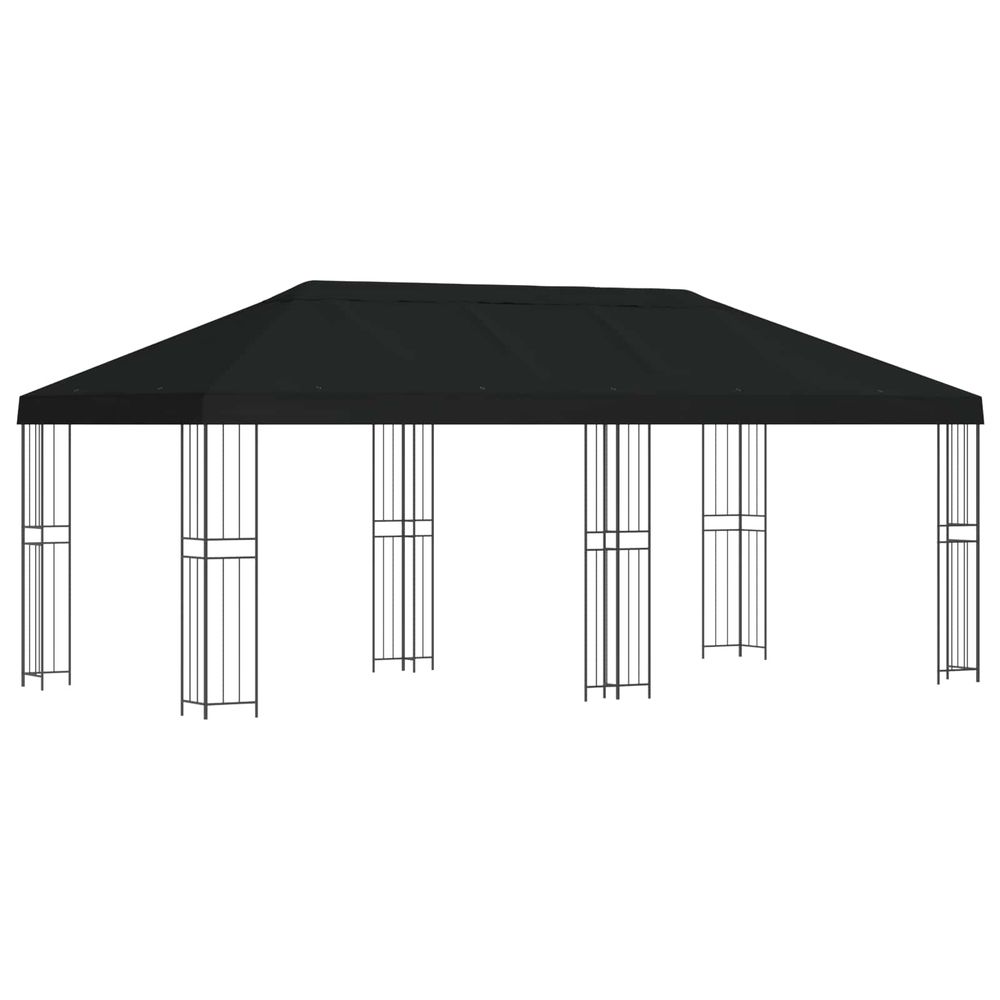 Abri de jardin 6 x 3 m noir polyester et acier 190 gsm