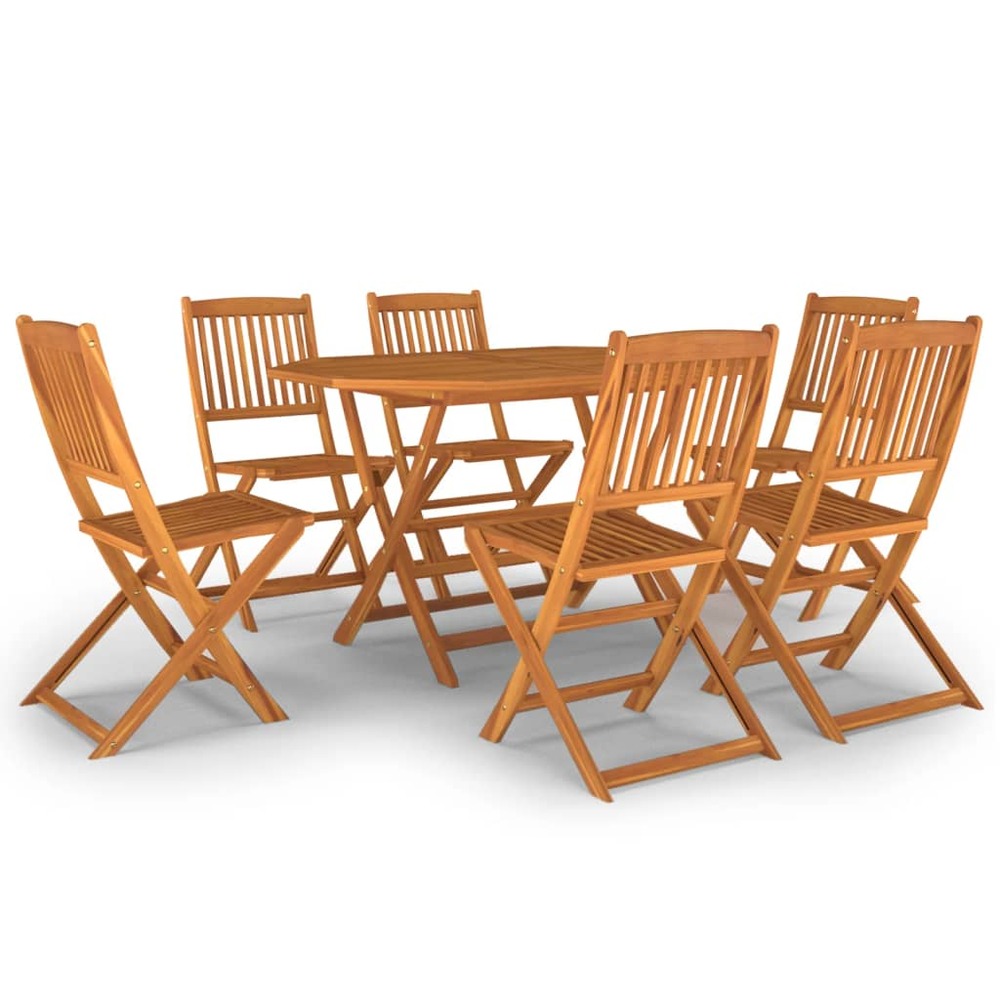 Ensemble à manger de jardin 7 pcs bois d'acacia massif