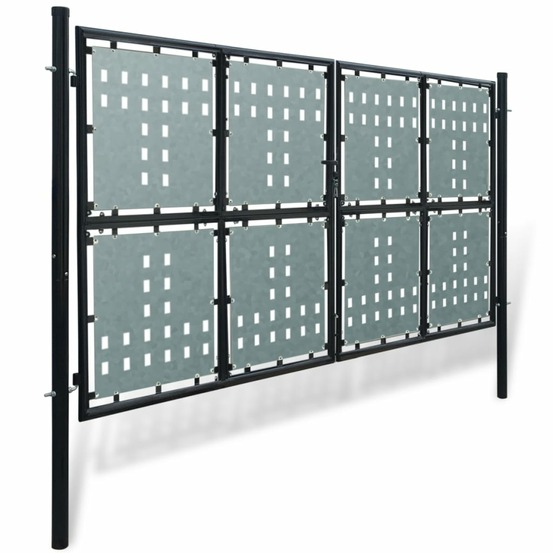 Portail de clôture noir à une porte 300x175 cm