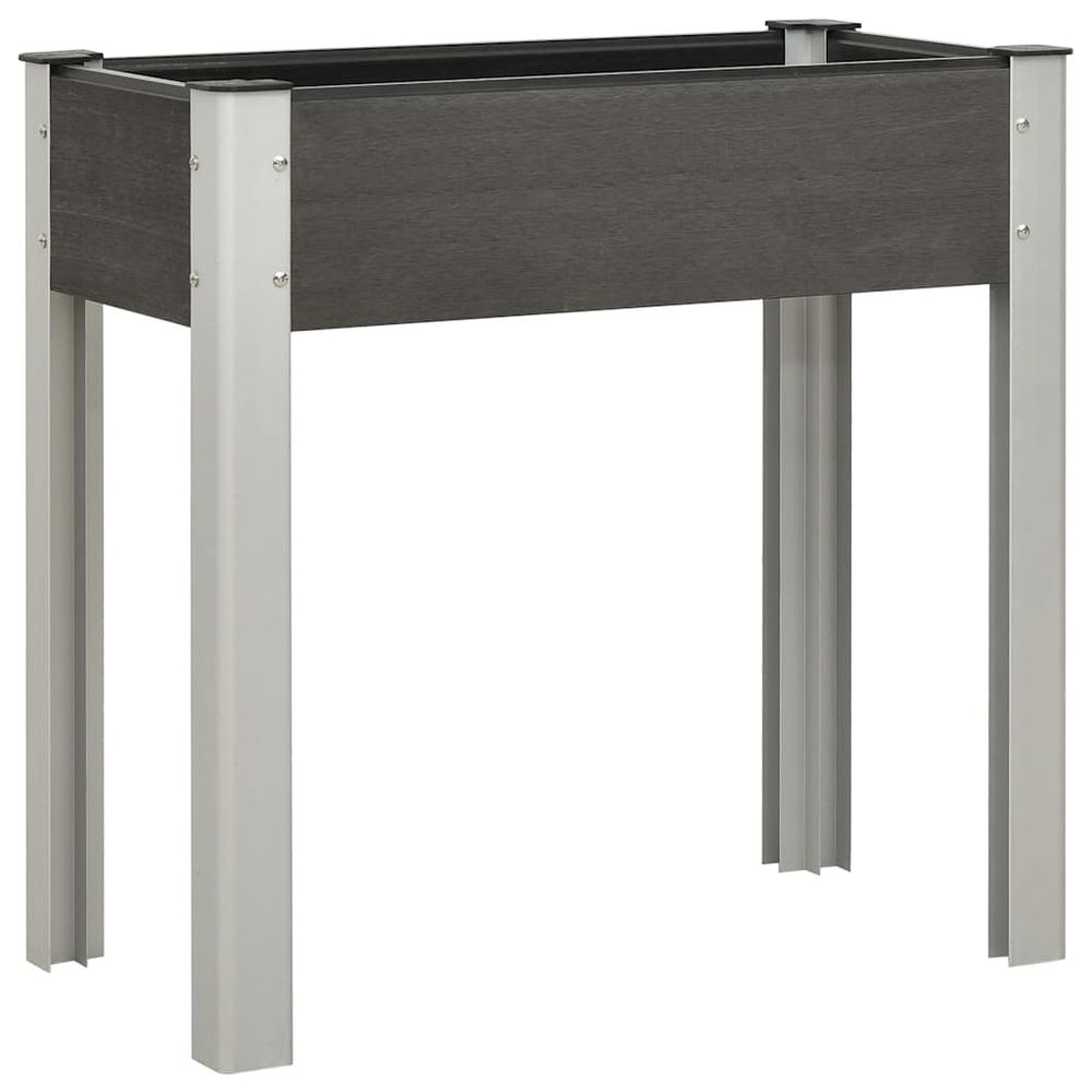 Jardinière surélevée wpc potager pour balcon gris 75x40x75 cm