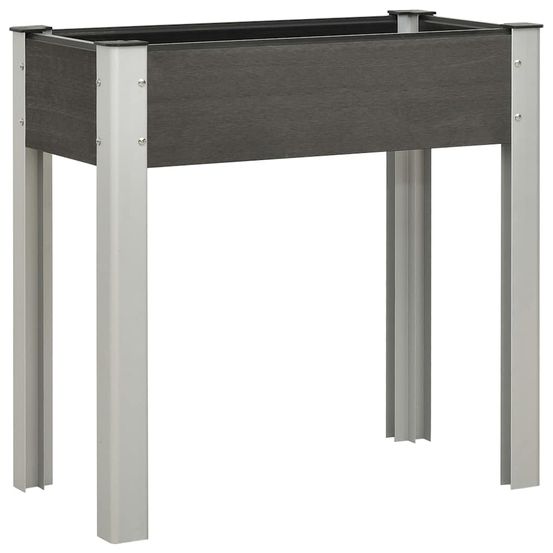 Jardinière surélevée wpc potager pour balcon gris 75x40x75 cm