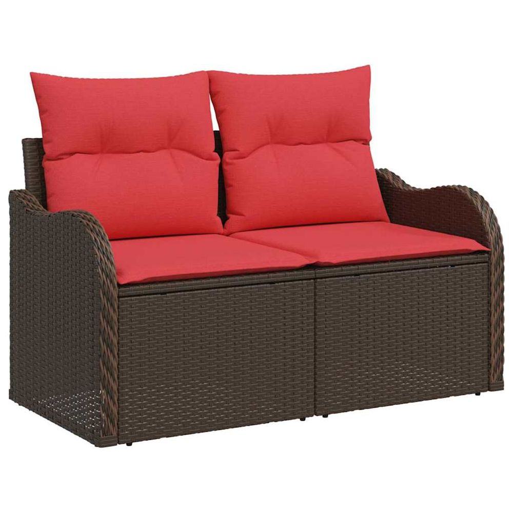Canapé de jardin avec coussin 121 x 62 x 69 cm polyrotin