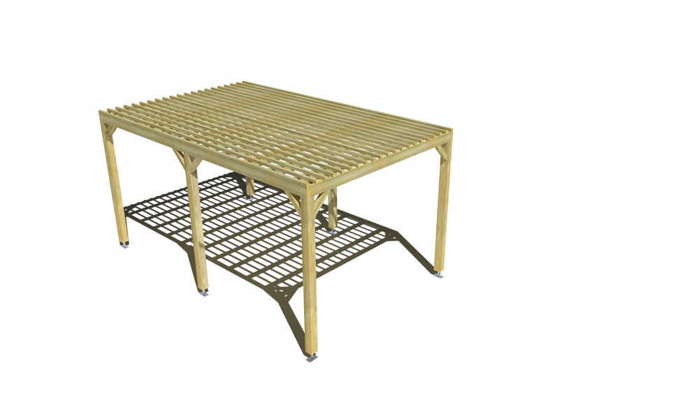 Pergola bois • 3m x 5m • indépendante • sens largeur • lattage bois • livraison comprise