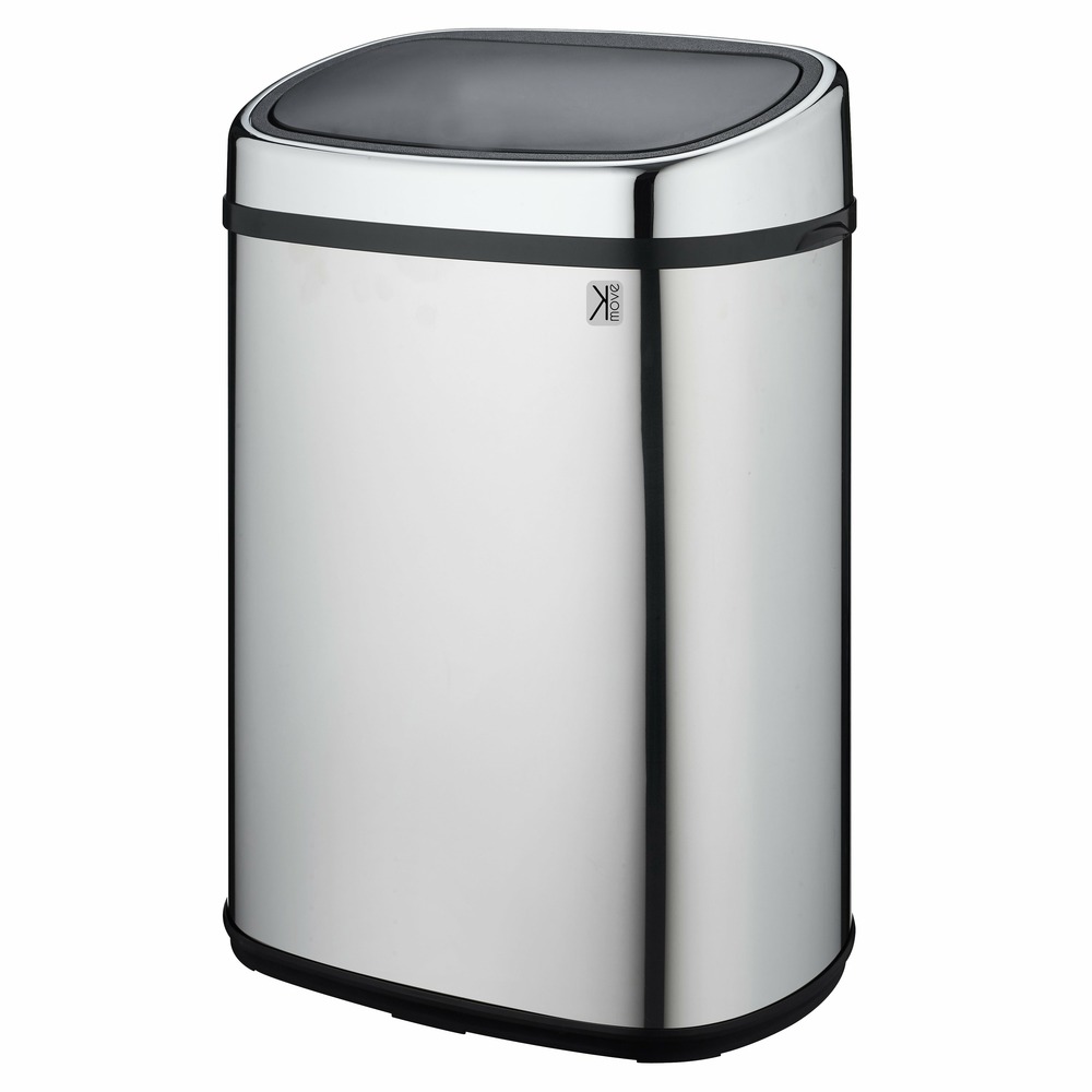 Poubelle de cuisine push city argent acier inoxydable 48l