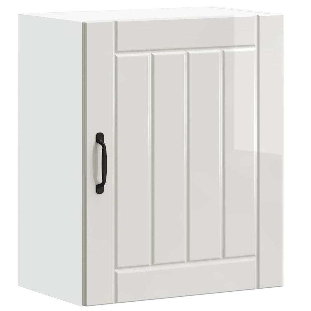 Armoire murale de cuisine lucca blanc brillant bois ingénierie