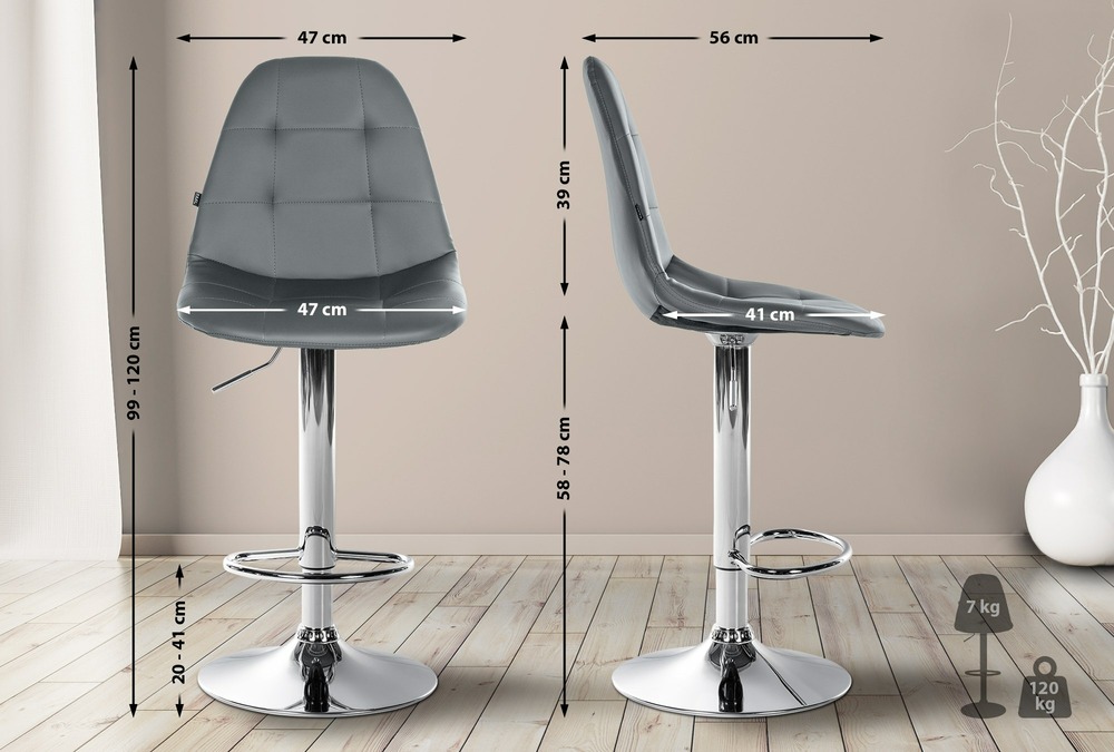 Tabouret de bar elmore simili cuir c