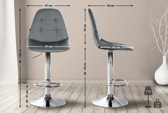 Tabouret de bar elmore simili cuir c