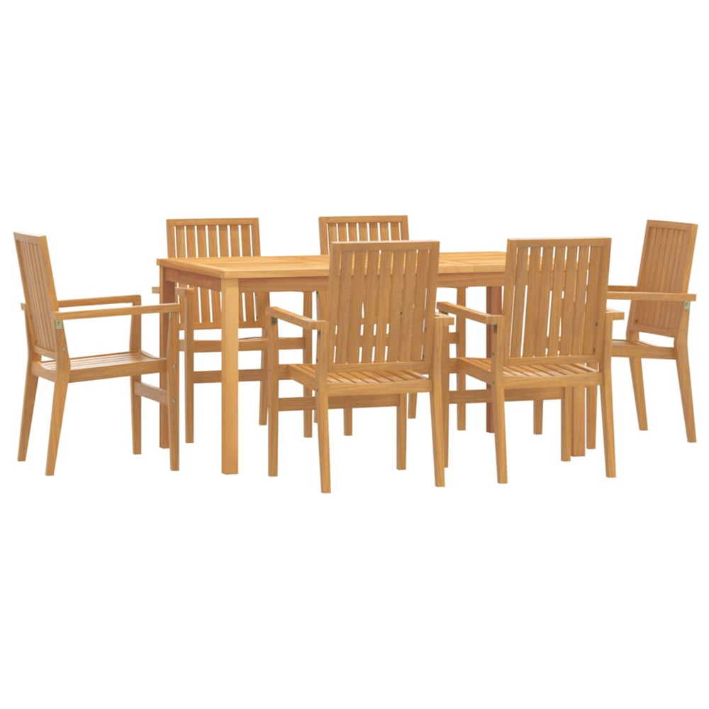Ensemble à manger de jardin 7 pcs bois de teck solide