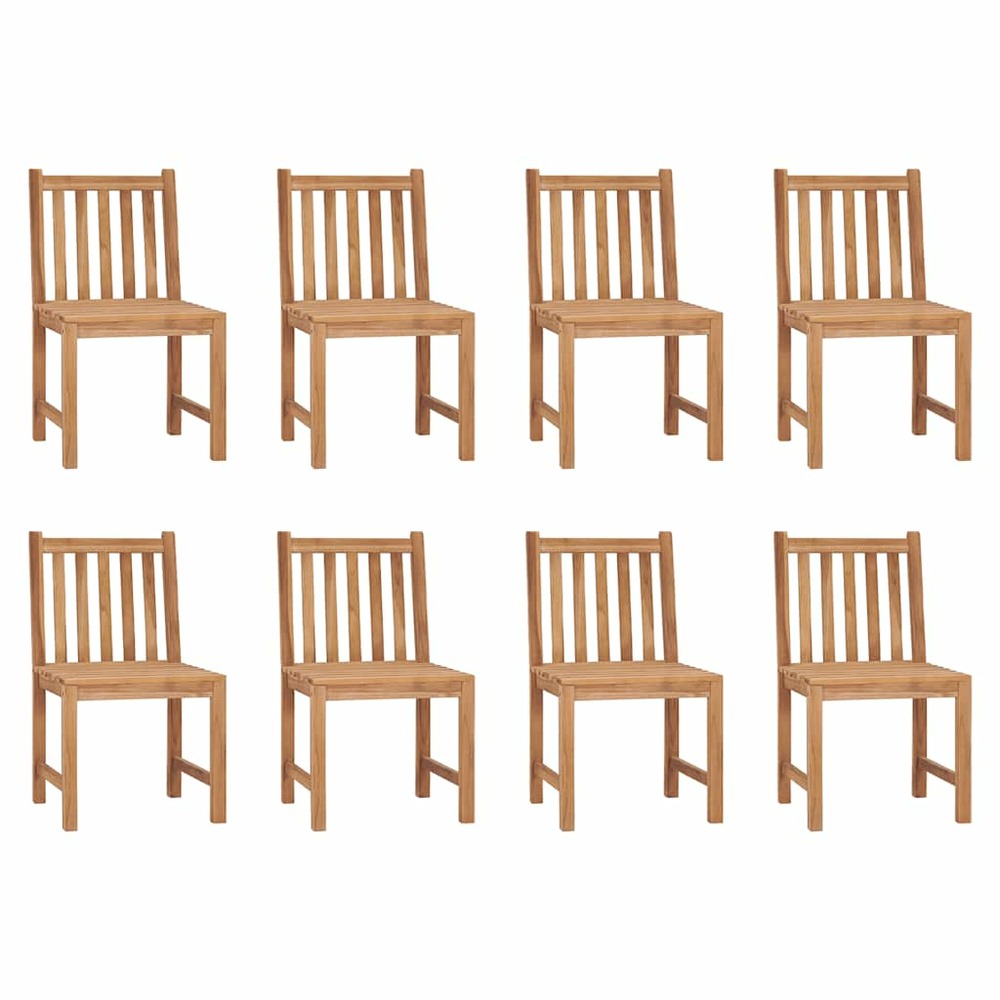 Chaises de jardin lot de 8 avec coussins bois de teck massif