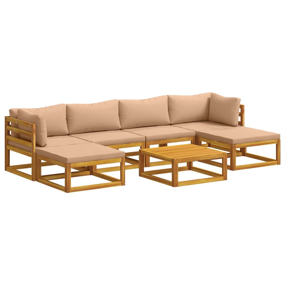 Ensemble de canapés 7 pc naturel bois d'acacia massif