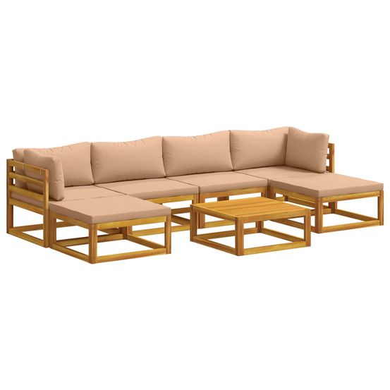 Ensemble de canapés 7 pc naturel bois d'acacia massif