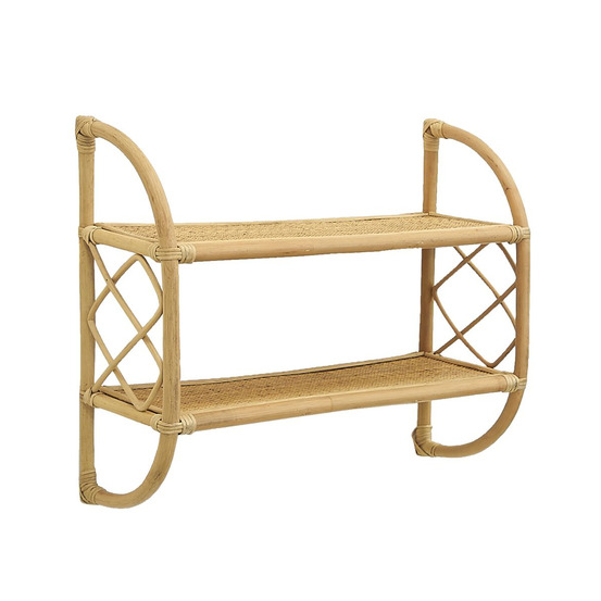 Etagère murale en rotin naturel 2 niveaux