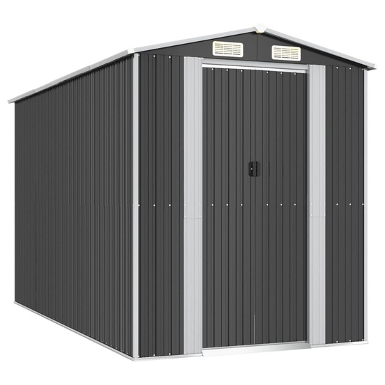 Abri de jardin anthracite 192x357x223 cm acier galvanisé