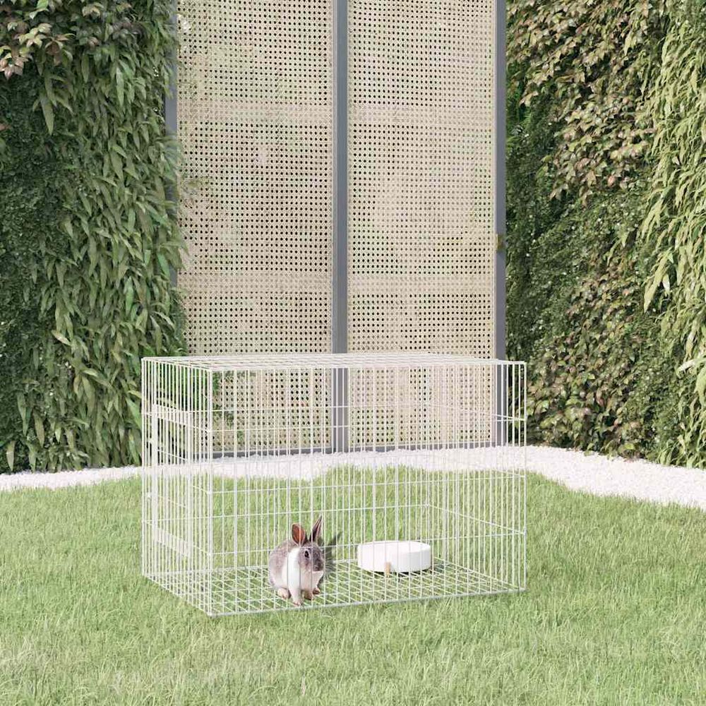 Cage à lapin compacte en fer galvanisé avec compartiments 78x54x54 cm