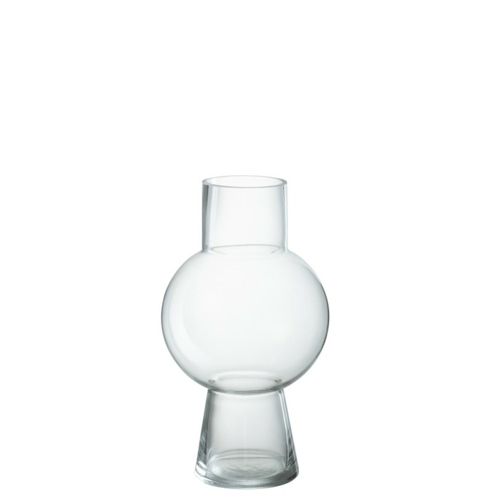 Vase boule en verre transparent 17.5x17.5x31 cm