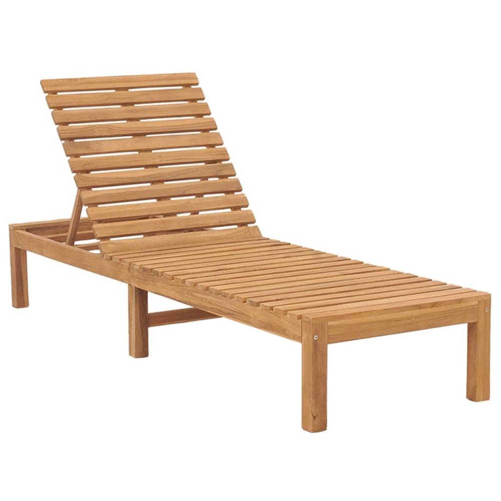 Chaises longues lot de 2 bois de teck solide