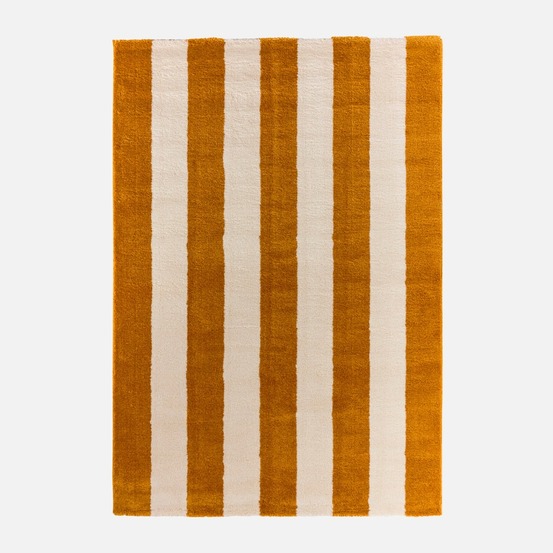Tapis intérieur rayures ocre et blanc - pablo