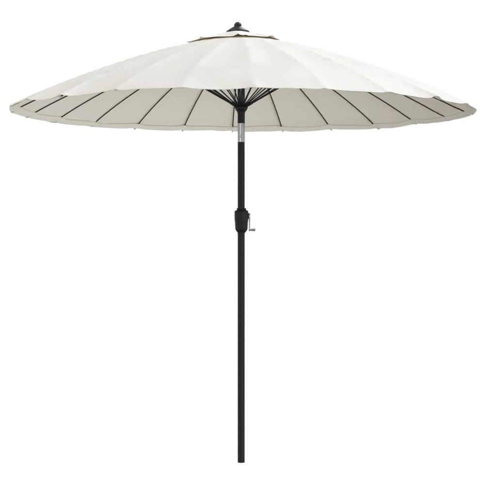 Parasol d'extérieur et mât avec aluminium 270 cm blanc sable