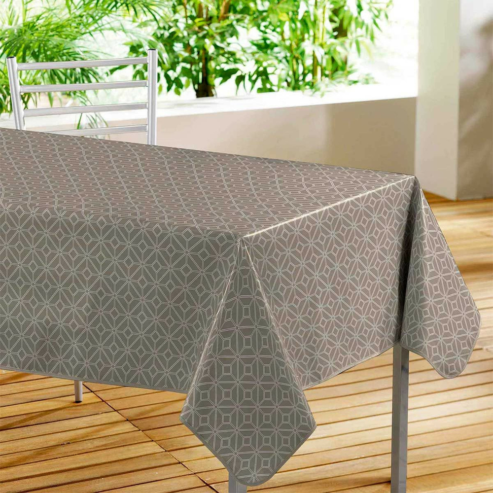 Nappe toile cirée moderna 140x240cm taupe