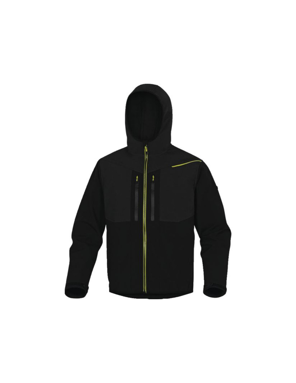 Veste softshell horten2 noir/jaune taille xxl - delta plus