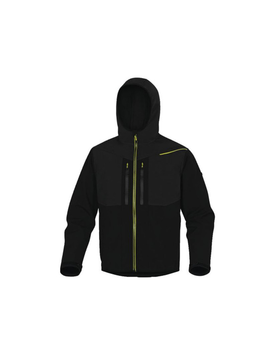 Veste softshell horten2 noir/jaune taille xxl - delta plus