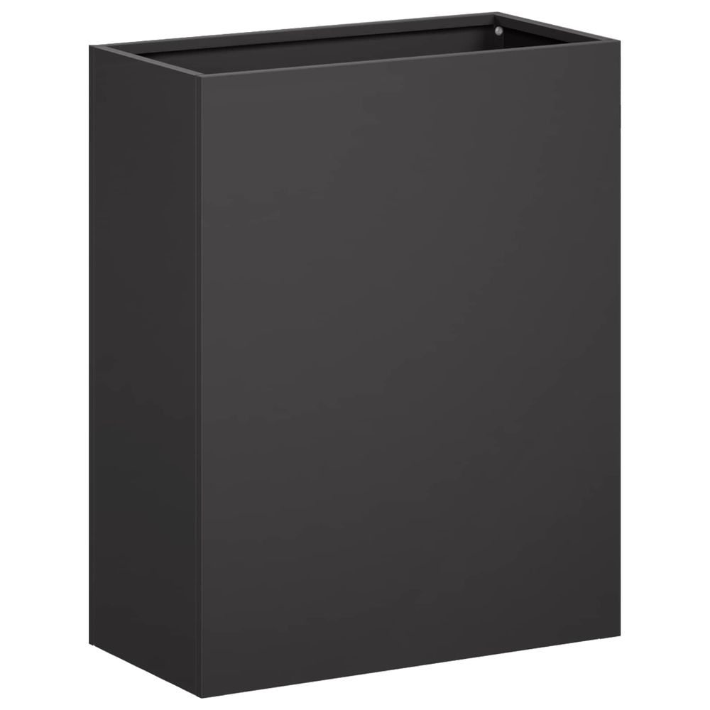 Cache-pot de jardin noir 40 x 20 x 50 cm acier laminé à froid