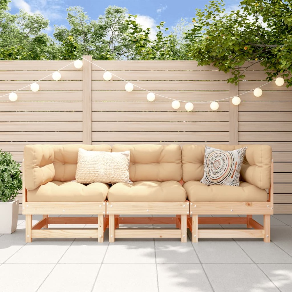 Salon de jardin 3 pcs bois massif de pin